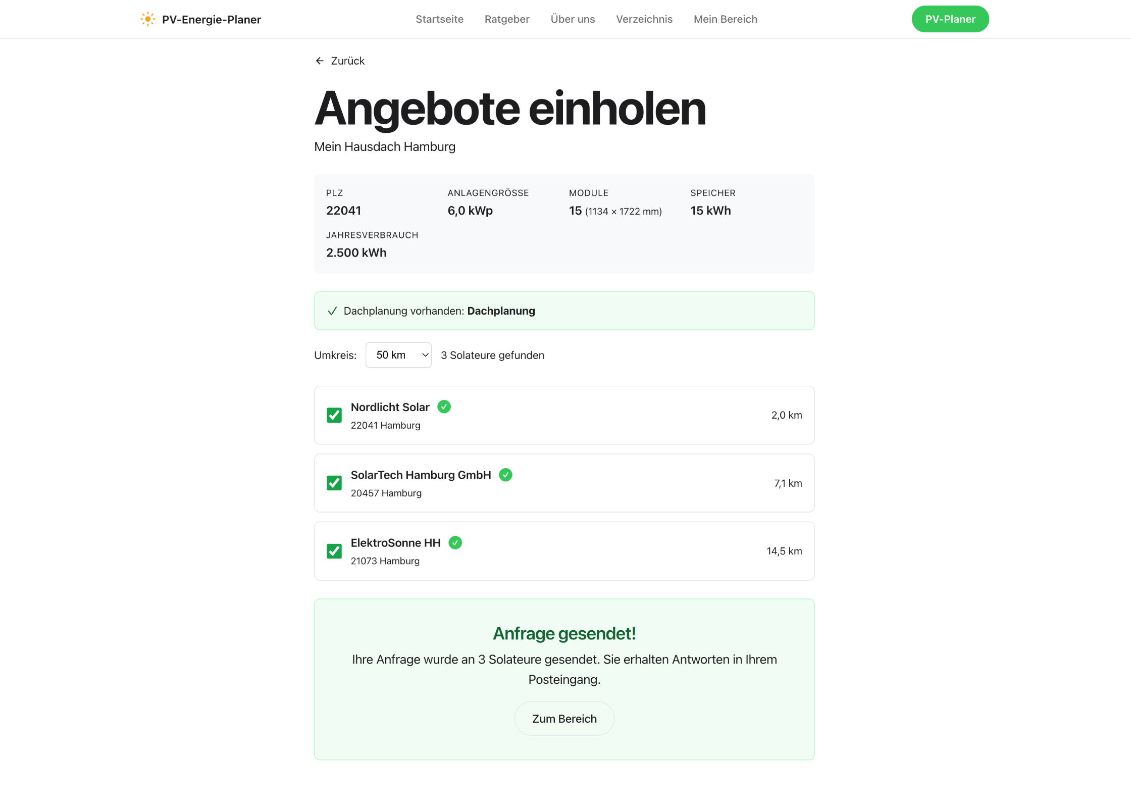Angebot einholen